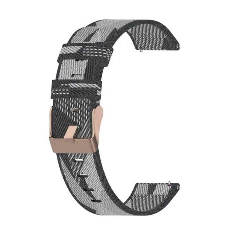 22mm Huawei Watch 2/Pro/GT/Active Nylon Strap - Grey Stripes