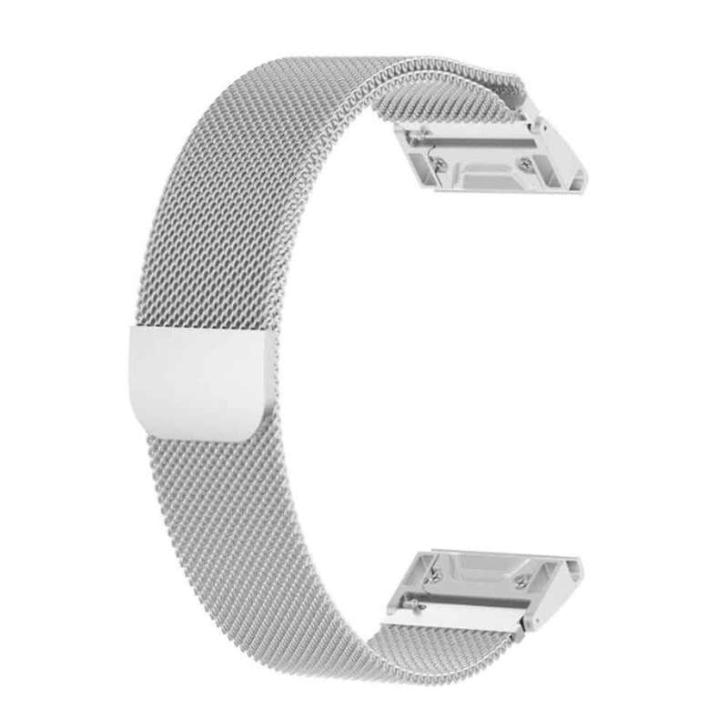 Garmin Fenix 5X/6X/3/HR Milanese steel strap - Silver (S-M-L)
