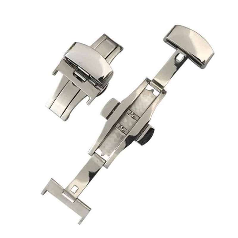18mm stainless-steel deployment clasp for watch strap - Silver