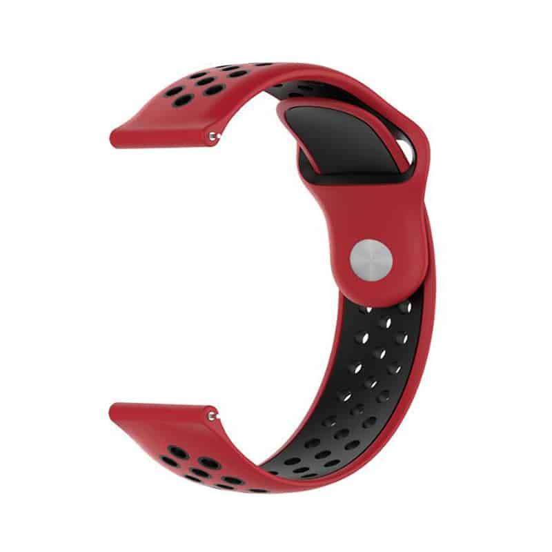 18mm Samsung Gear Sport silicone strap - Red &amp; black (S-M-L)