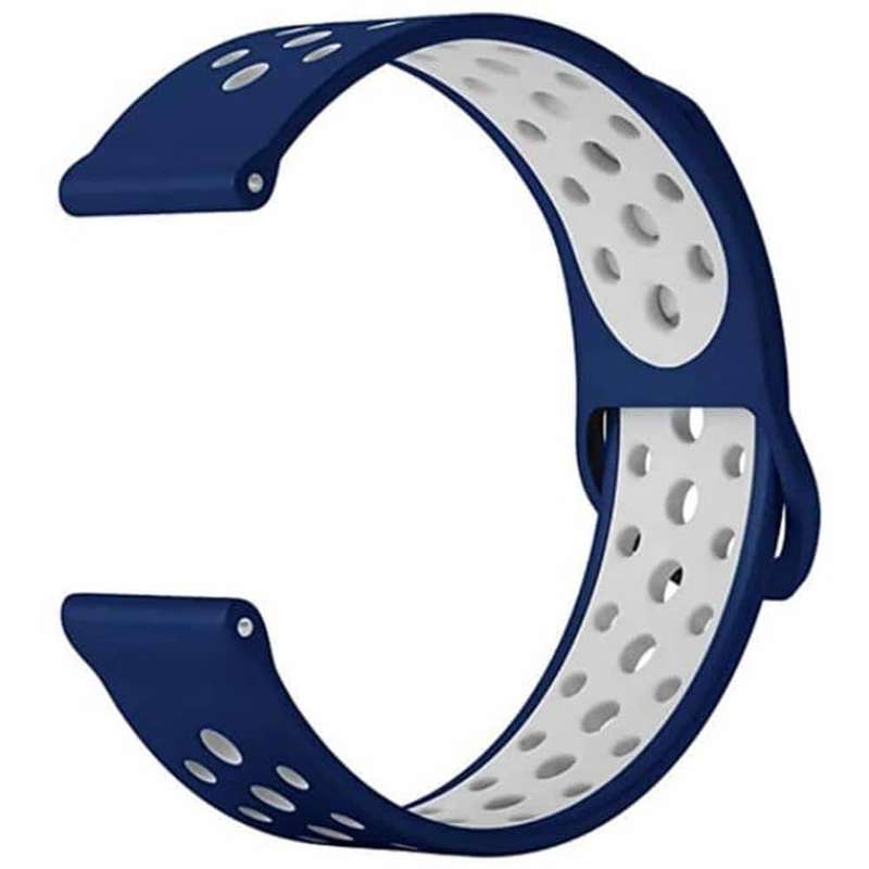 20mm Samsung Gear Sport silicone strap - Navy &amp; white (S-M-L)