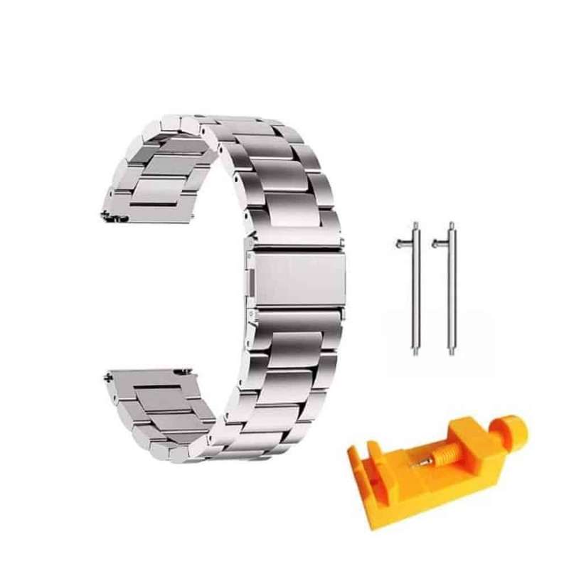 20mm watch 3 links stainless -steel strap - Silver (S-M-L)