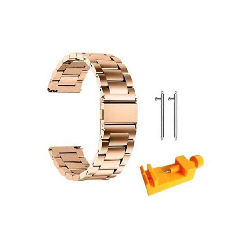 20mm watch 3 links stainless -steel strap - Rose gold (S-M-L)
