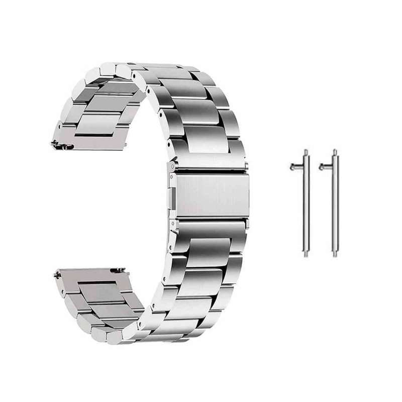 24mm watch 3 links stainless -steel strap - Silver (S-M-L)