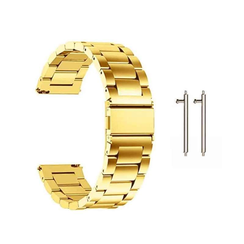 24mm watch 3 links stainless-steel strap - Gold (S-M-L)