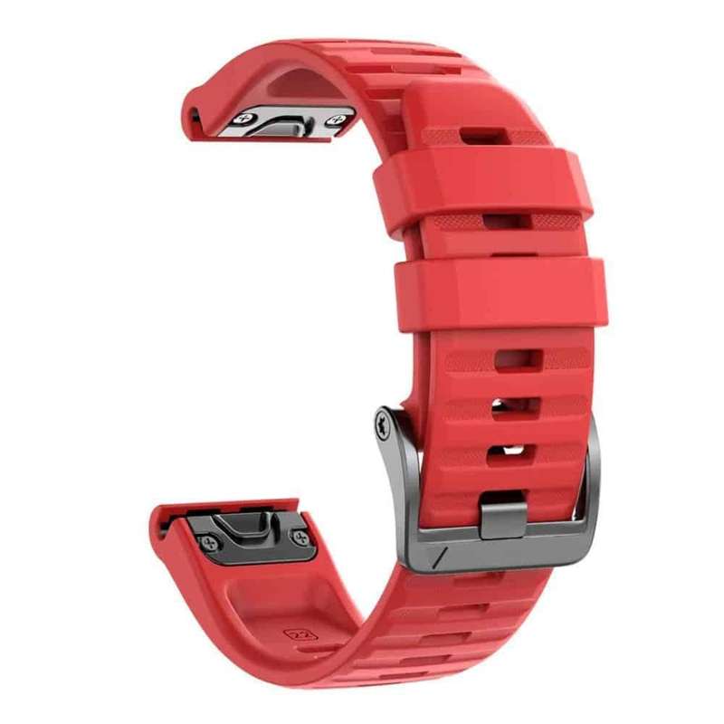 22mm Silicone Strap for Garmin Fenix 5/ 6 / 7 / Approach S60- Red