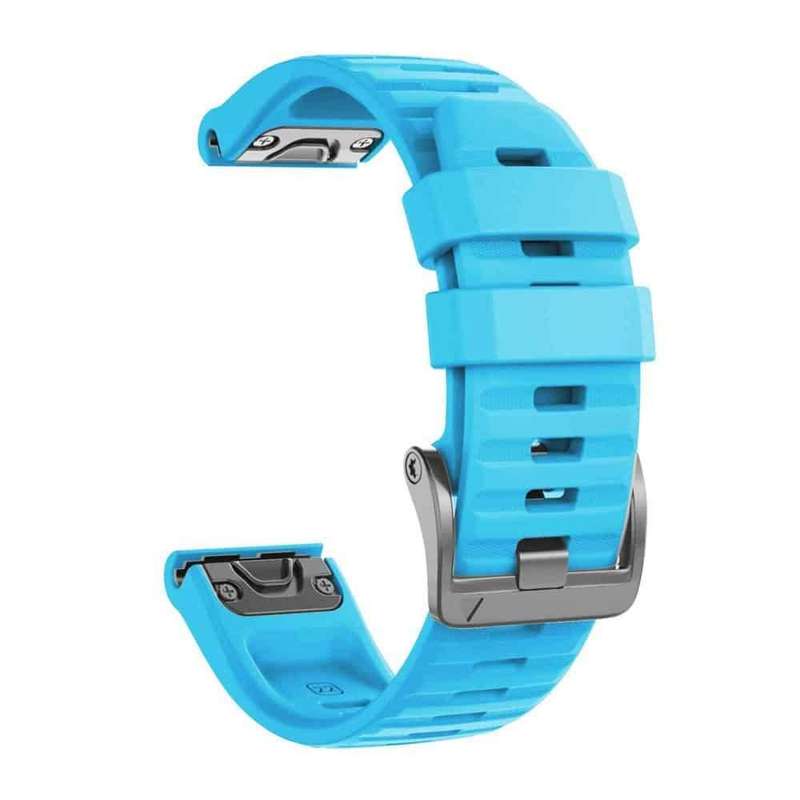22mm Silicone Strap for Garmin Fenix 5/ 6 / 7 / Approach S60- Sky Blue