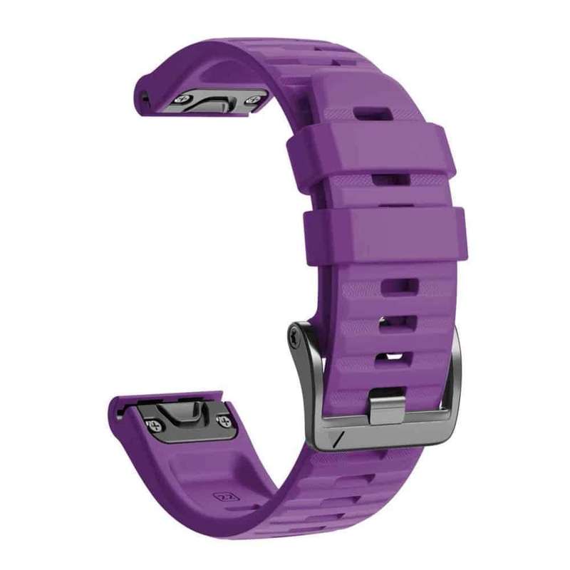 22mm Silicone Strap for Garmin Fenix 5/ 6 / 7 / Approach S60- Purple