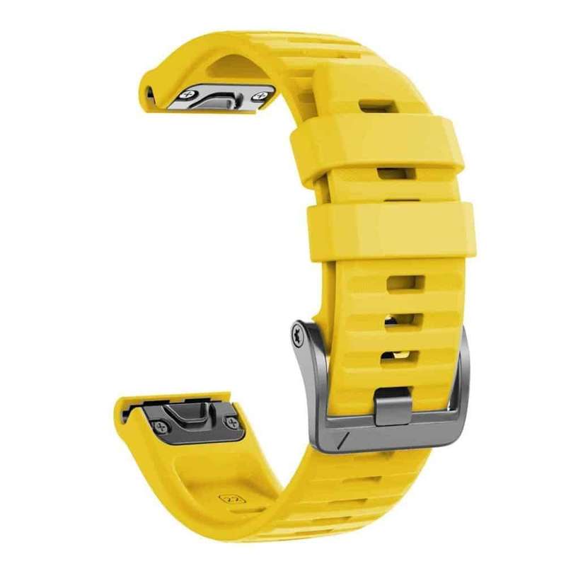 26mm Garmin Fenix 6X/5X/7X silicone strap - Yellow (S-M-L)