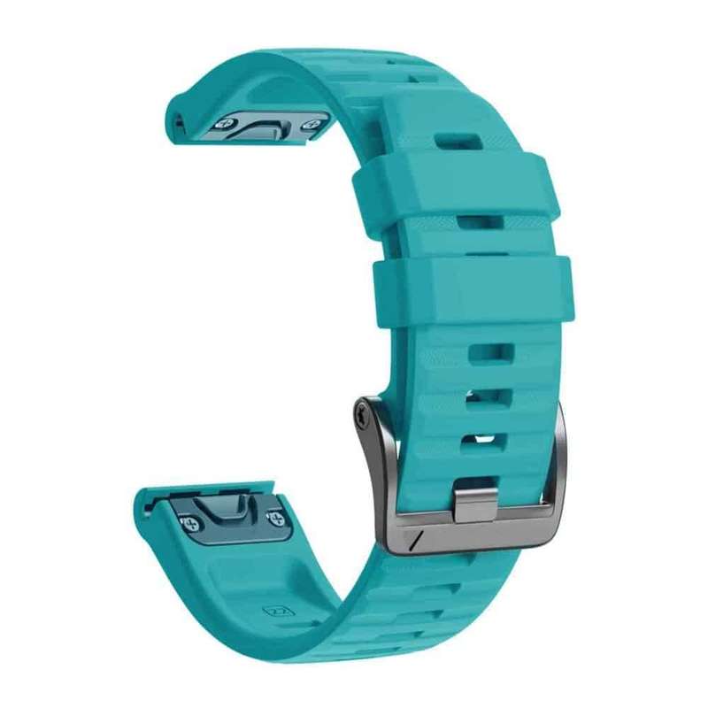 26mm Garmin Fenix 6X/5X/7X silicone strap - Teal (S-M-L)