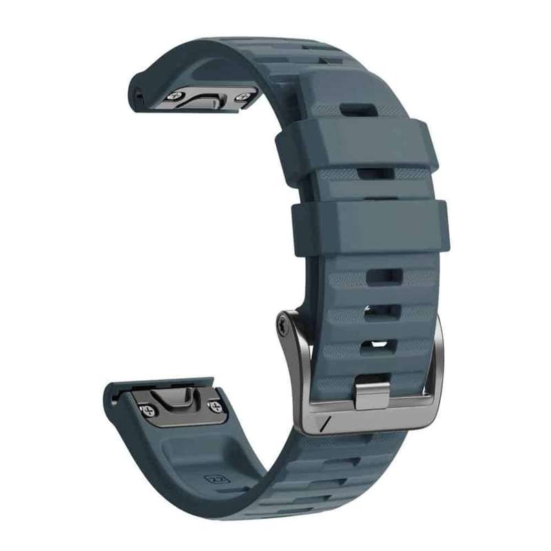 26mm Garmin Fenix 6X /5X/7X silicone strap - Slate (S-M-L)