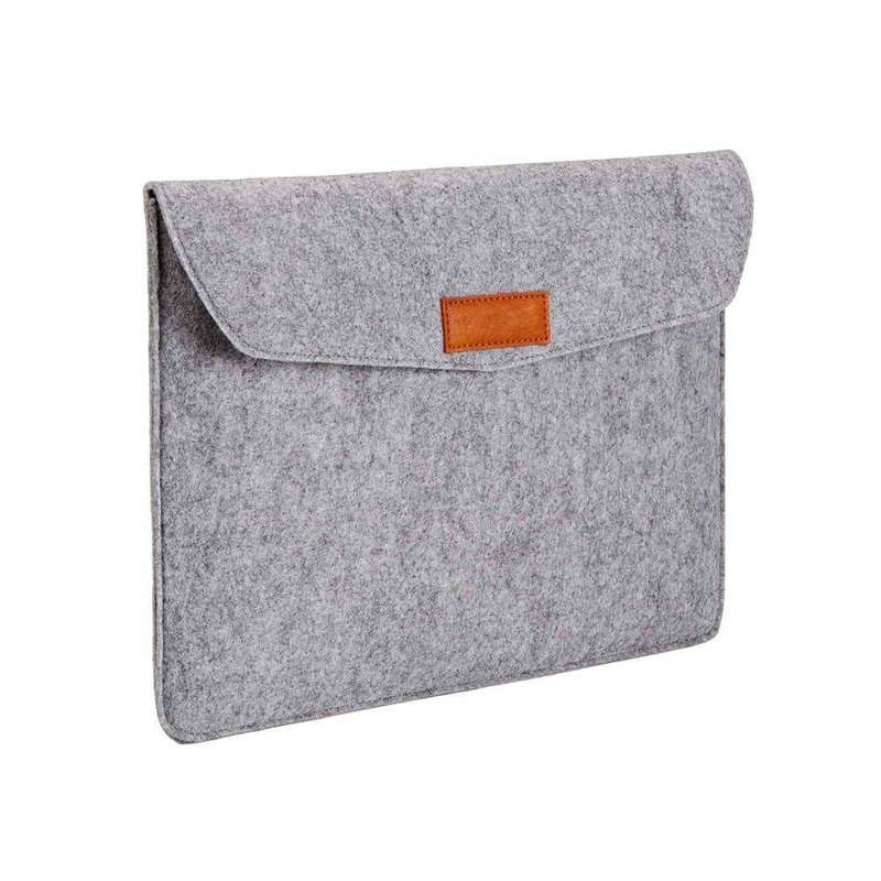 MacBook suede &amp; felt protective laptop sleeve - Light grey (13 inch)