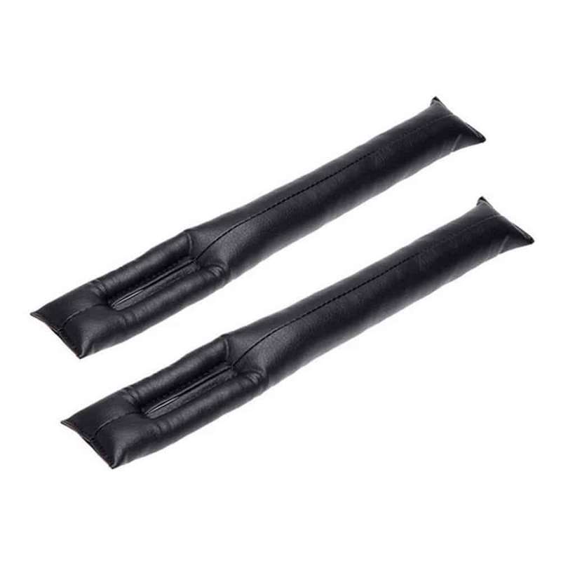 Car seat anti-lost plug PU Vegan leather gap filler case set - x2/Black
