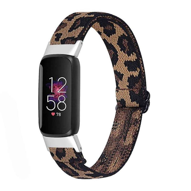 Stretchy Elastic Nylon Strap for Fitbit Luxe- Leopard