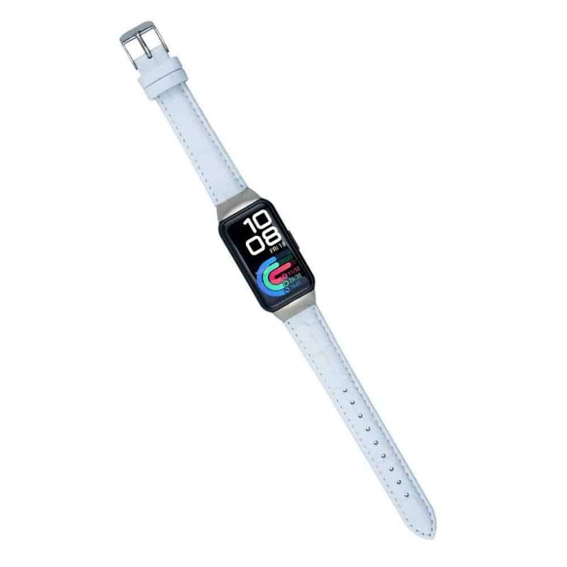 Leather Band for Huawei band 6 - White