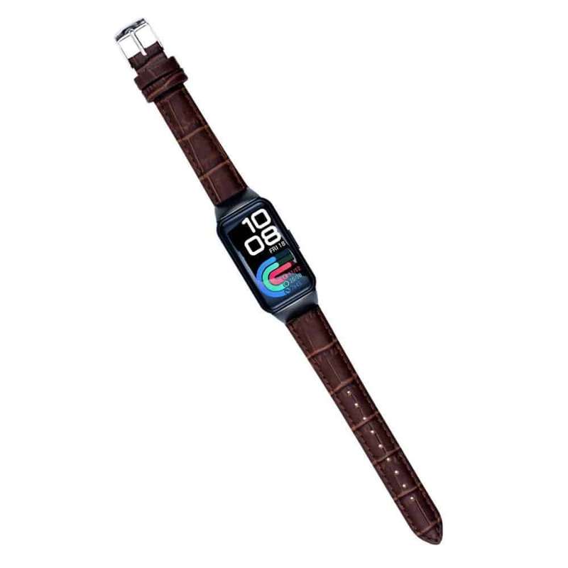 Leather Band for Huawei band 6 - Brown