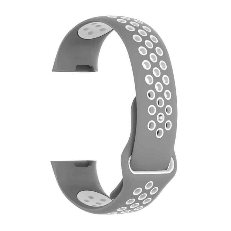 Silicone Band for Fitbit Charge 3(S/M) - Grey+White