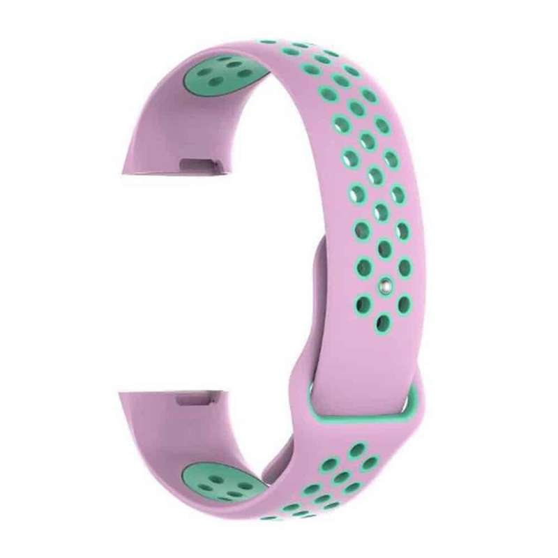 Silicone Band for Fitbit Charge 3(S/M) - Pink+Frost Blue