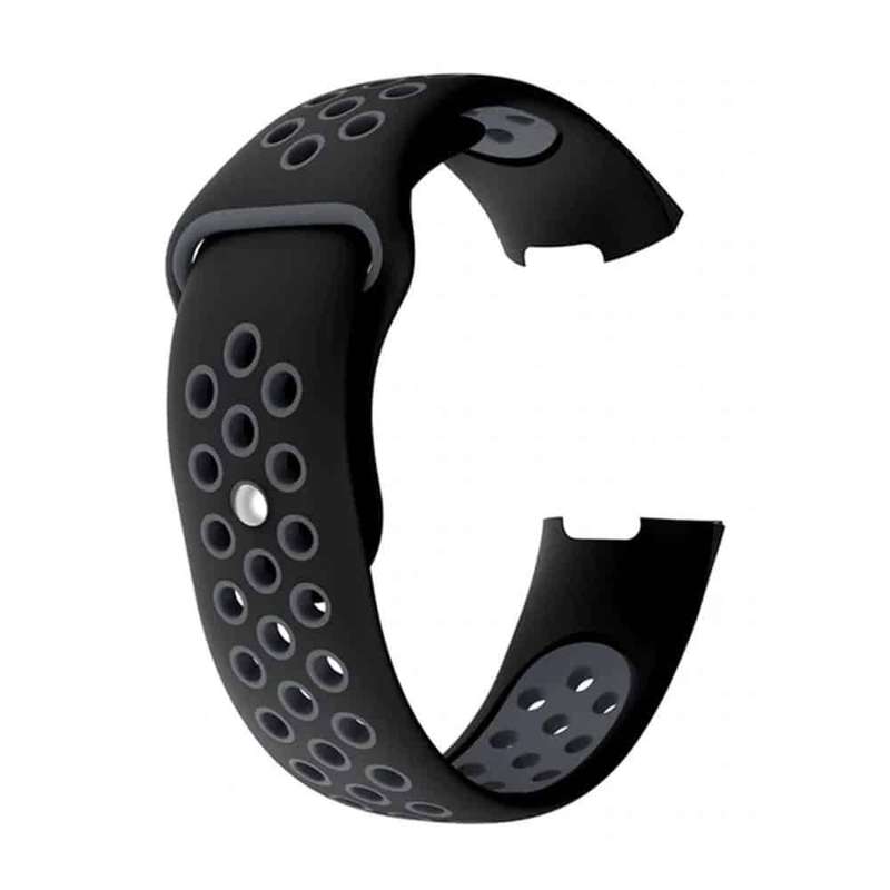 Silicone Band for Fitbit Charge 3(M/L) - Black+Grey