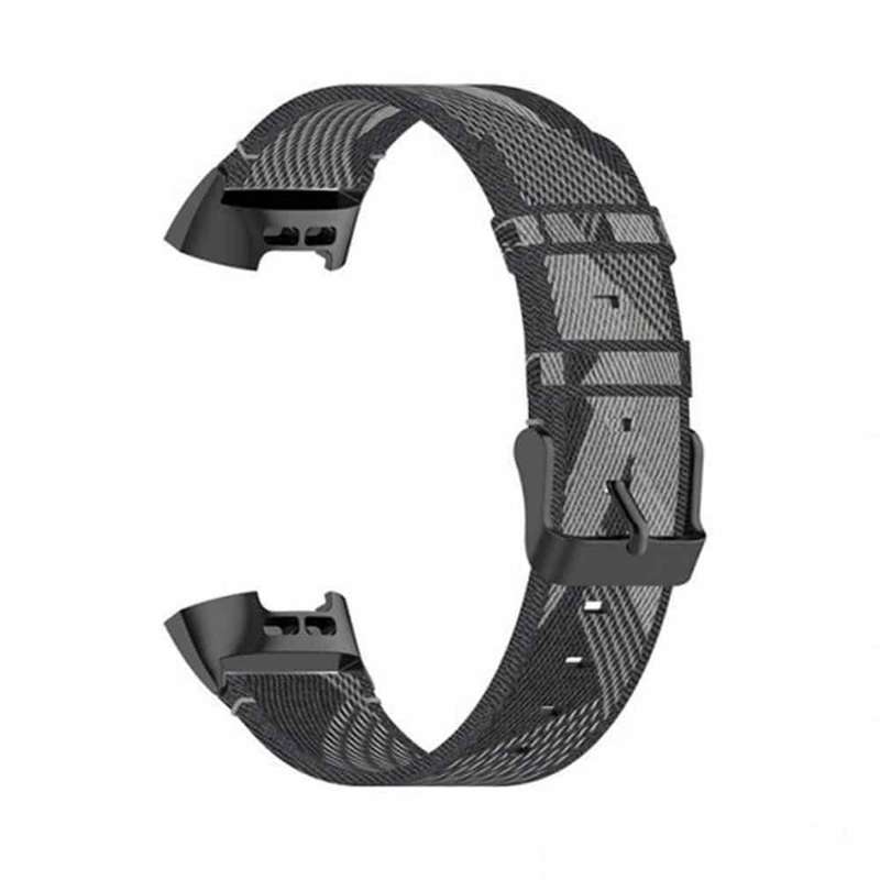 Nylon Band for Fitbit Charge 3/SE/4 - Black stripe