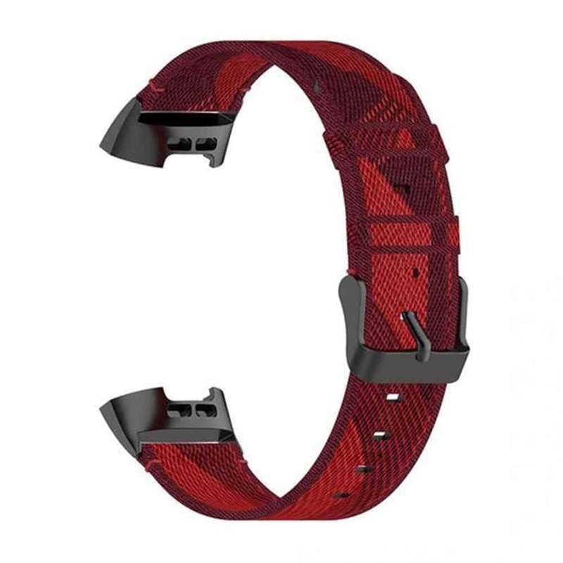 Nylon Band for Fitbit Charge 3/SE/4 - Red stripe