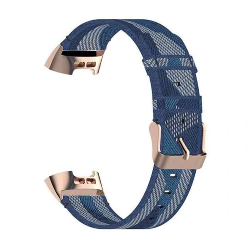 Nylon Band for Fitbit Charge 3/SE/4 - Navy stripe