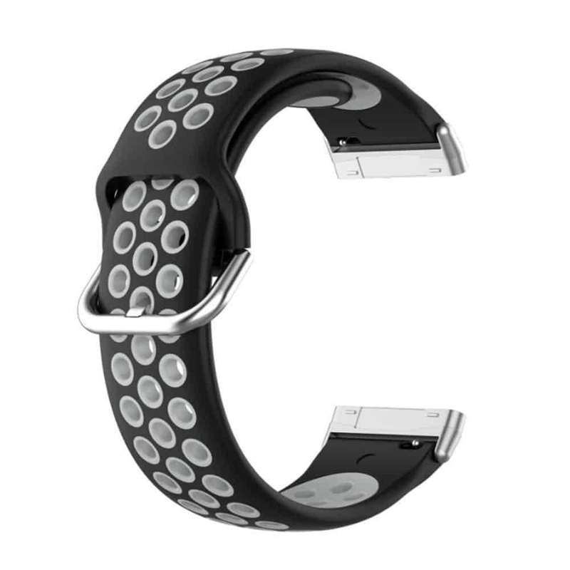 Silicone Band for Fitbit Versa3/Sense - Black+Grey