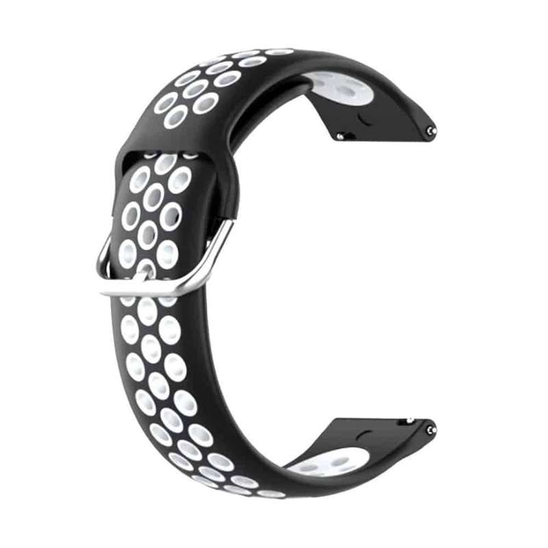 Quick Release silicone band for Garmin fenix 5S(20MM) - Black+White
