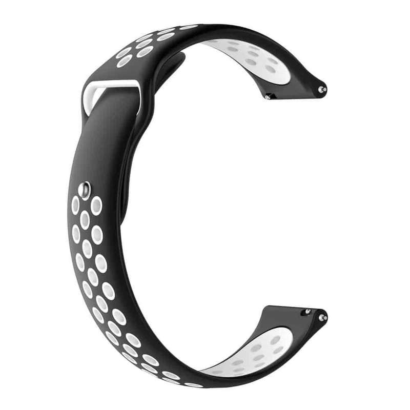 Silicone Strap for Garmin Fenix Chronos - Black+White