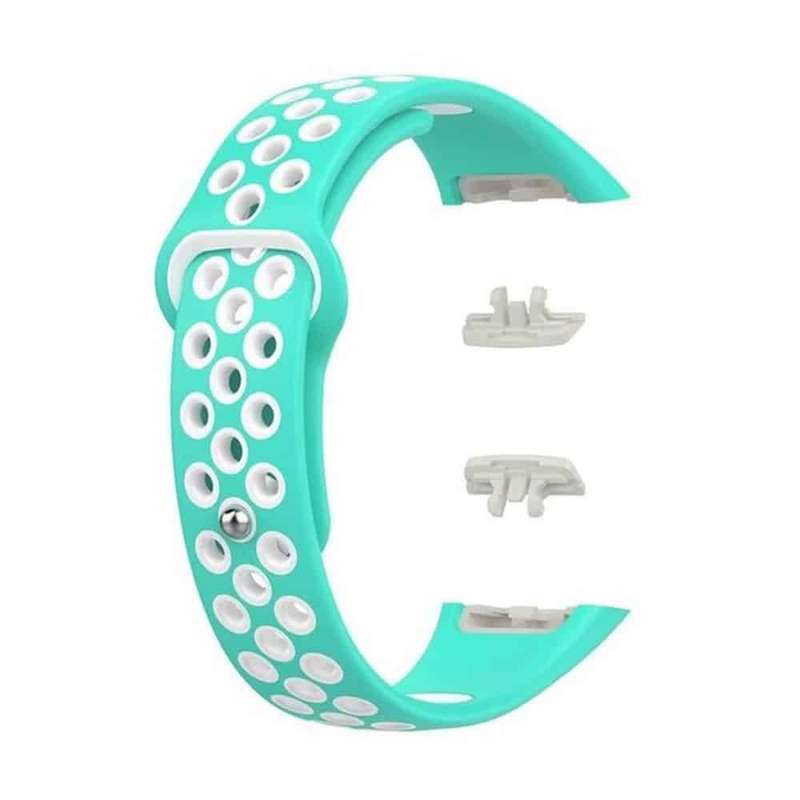 Silicone Strap for Huawei Band 6/Pro/ Honor Band 6 - Frost Blue+White