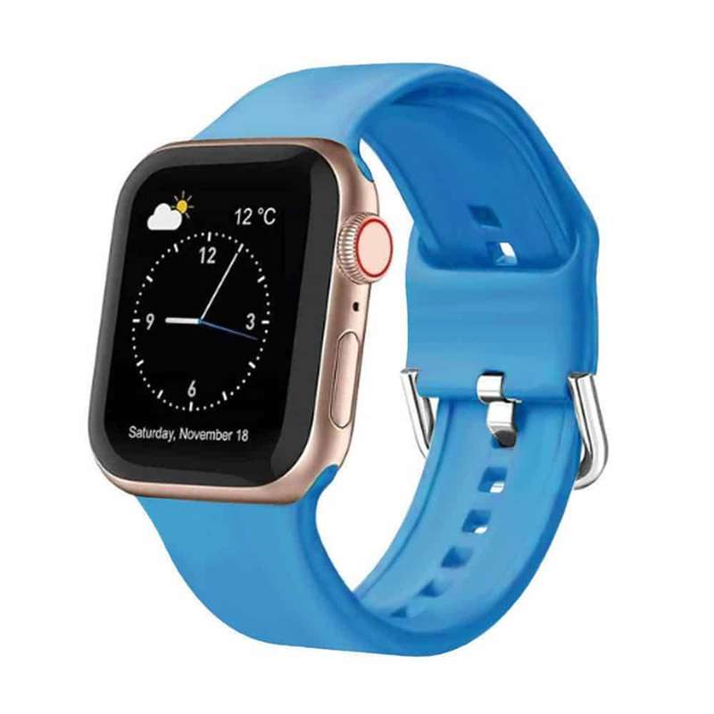Silicone Strap for 42/44/45/49mm Apple Watch- Frost Blue