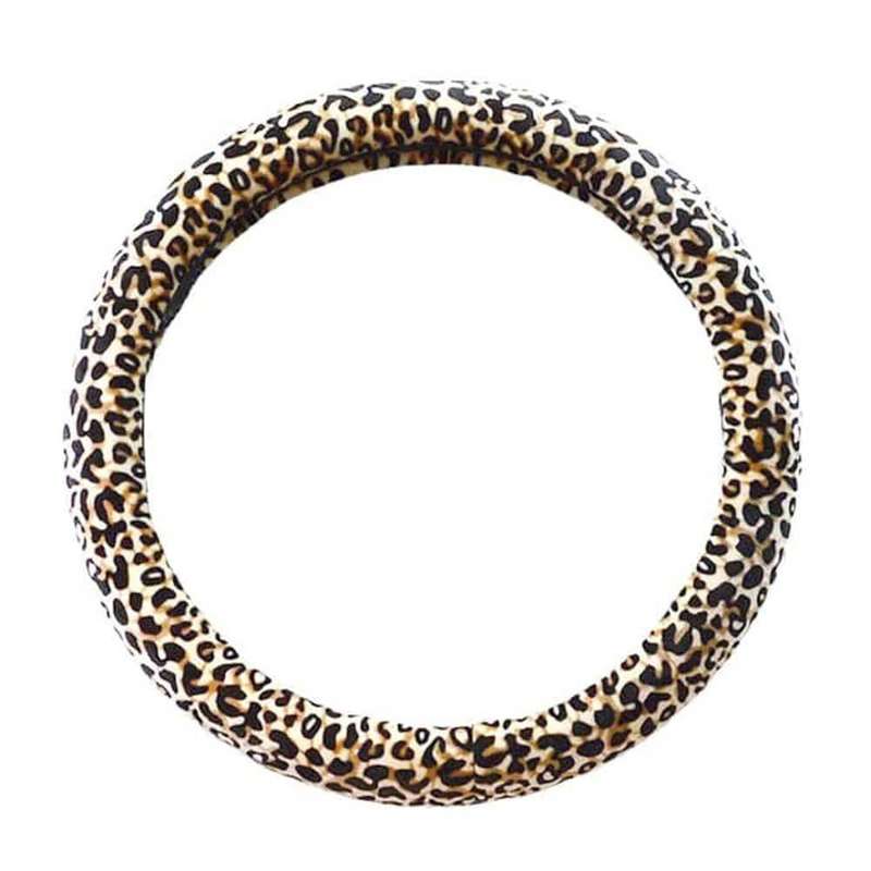 Leopard Print Car Steering Wheel Anti-Slip Protective Cover - size 38cm