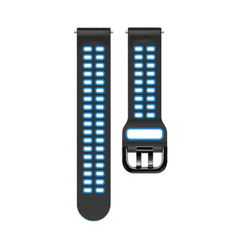 Perforated Silicone Strap for Samsung Galaxy Watch 4- Black &amp; Blue