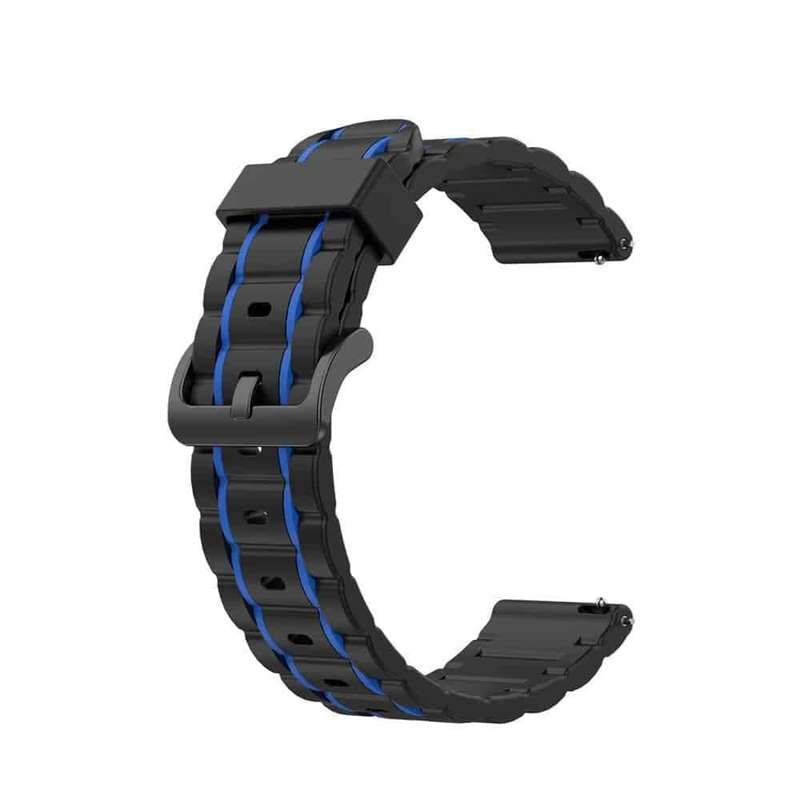 22mm Universal Watch Silicone Strap For Samsung/Huawei- Black & Blue
