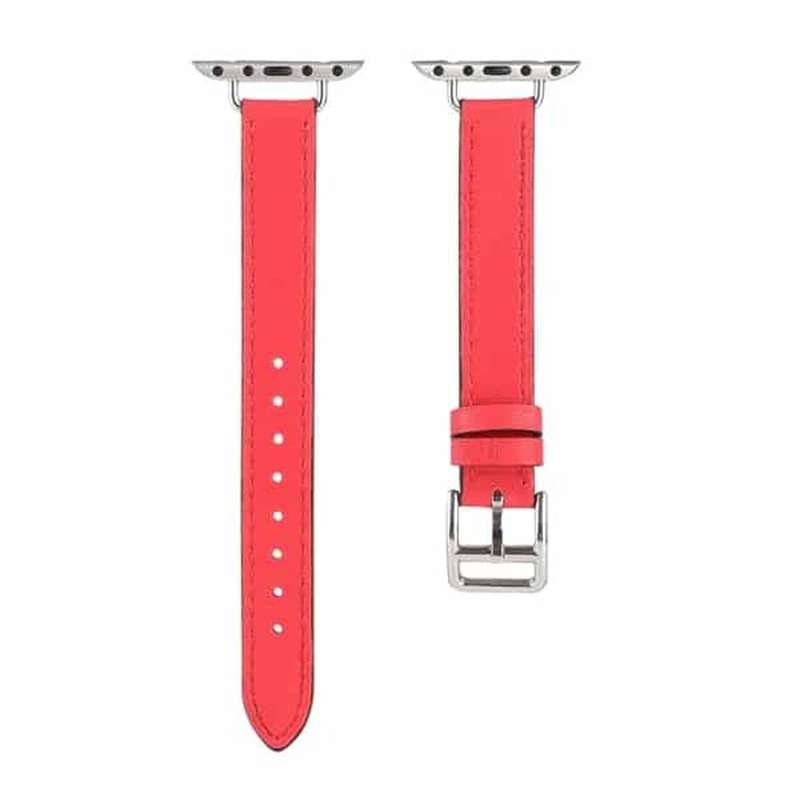 Slim Leather Band Strap for Apple Watch 38mm - Red
