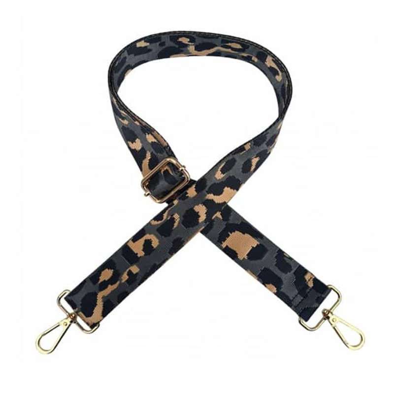 Handbag /Purse/Shoulder/Crossbody Canvas Replacement Strap- Grey Leopard