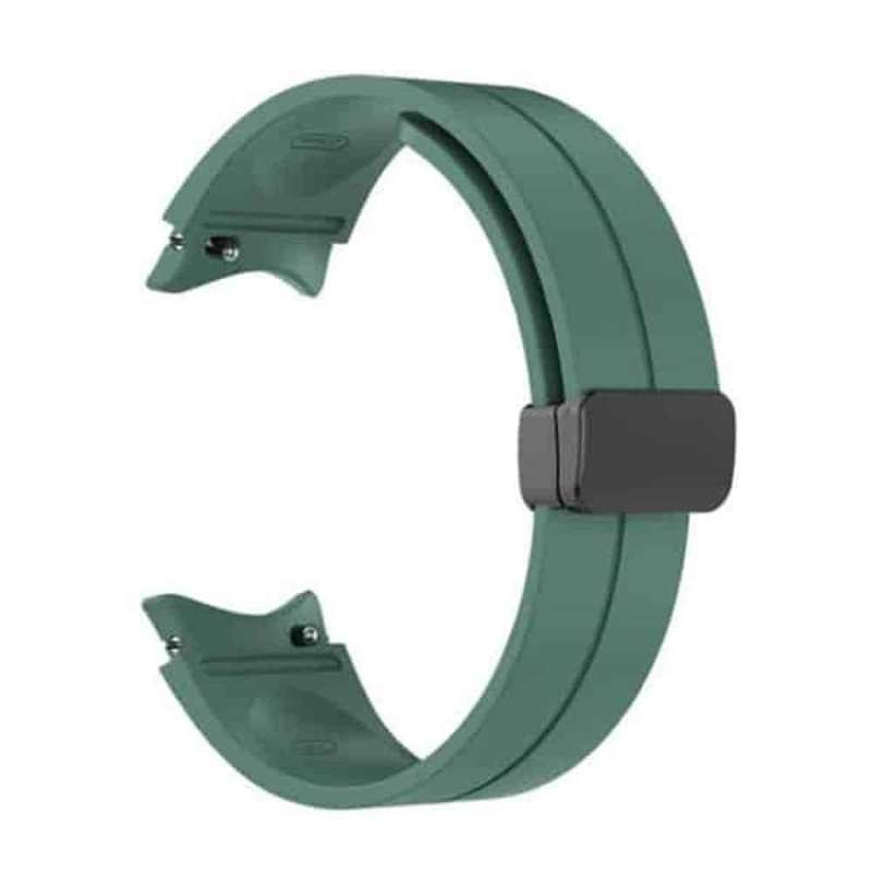 20mm Magnetic Silicone Strap for Samsung Galaxy Watch 5 S/M - Dark Green