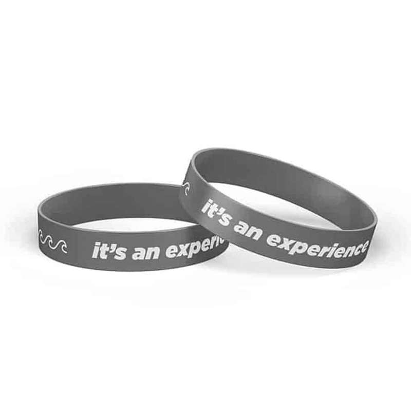 Silicone Band (it is a experience), 18cm Color:Grey with white print