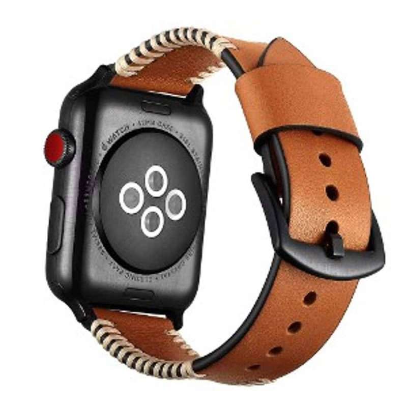 Leather Strap for 38/40/41mm Apple Watch- Brown