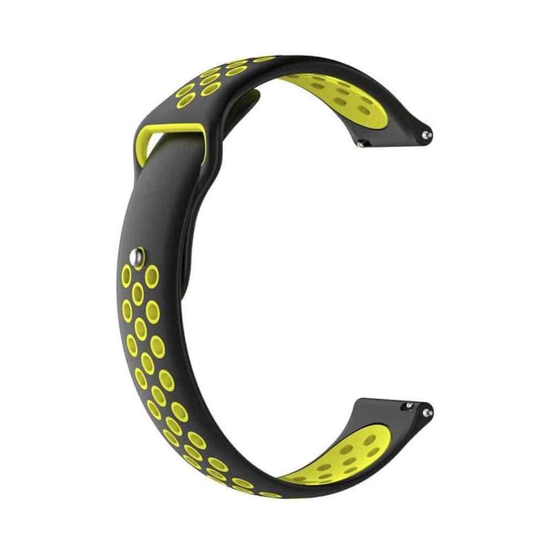 20mm Silicone Strap for Samsung Gear Sport R600- Black/Yellow