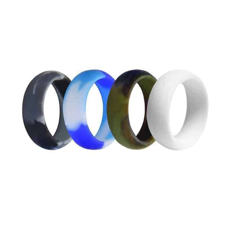 Men's Wedding Silicone Ring- x4 Colour Pack (USA 11/RSA V) - Combo