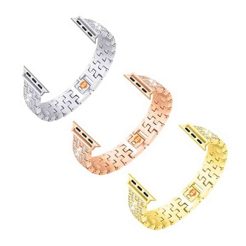 Rhinestone Steel Strap &amp; Tool for 40mm Apple Watch- x3 - Combo