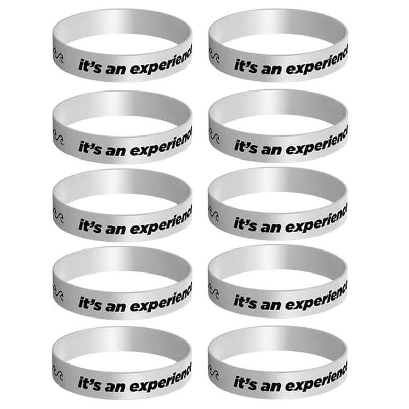 Silicone Band (it is a experience),20cm Color:White with black print x10 Combo