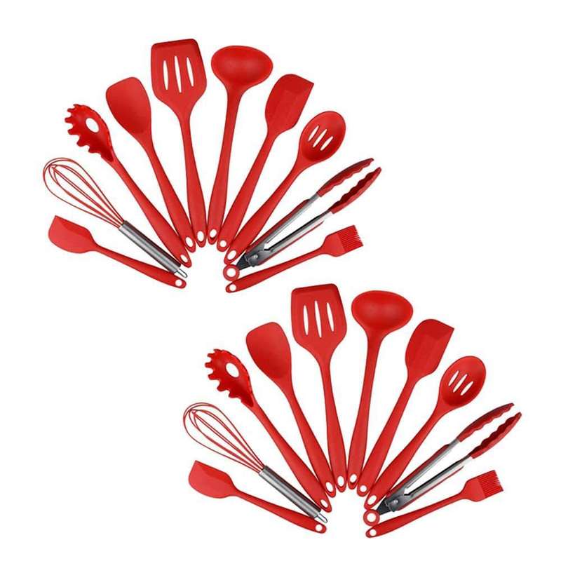 10-Pack Silicone Spatula Whisk Tong Spoon Kitchen Utensil Set x 2 Combo