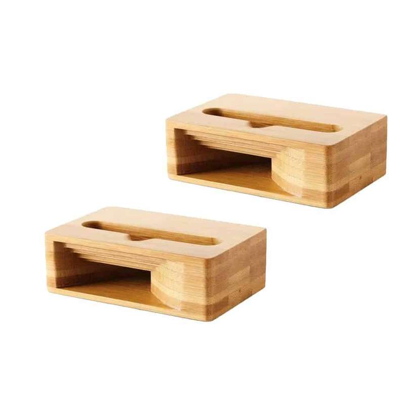Universal Phone Wooden Bamboo Docking Stand &amp; Sound Amplifier x2 Combo