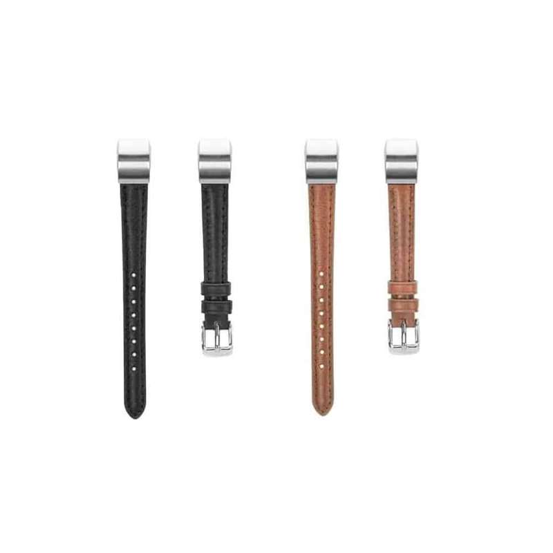 Fitbit Alta replacement leather strap - Black + Light Brown -  Combo