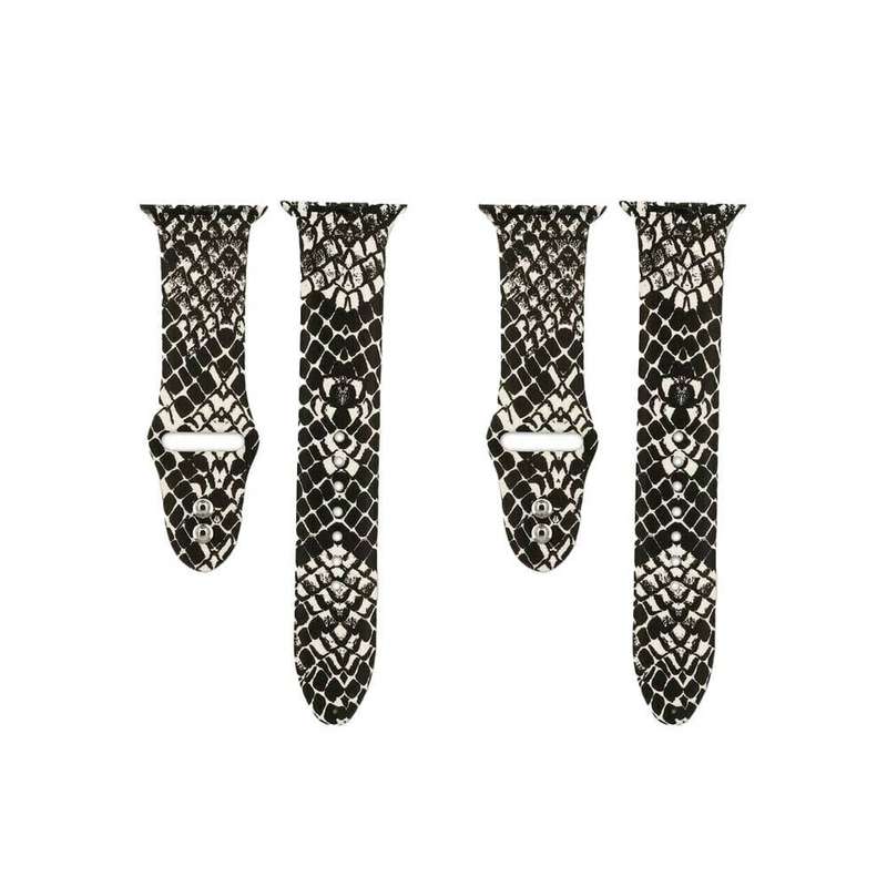 Silicone Strap for 38/40/41mm Apple Watch- Snake Skin- S/M &amp; M/L 2 Pack