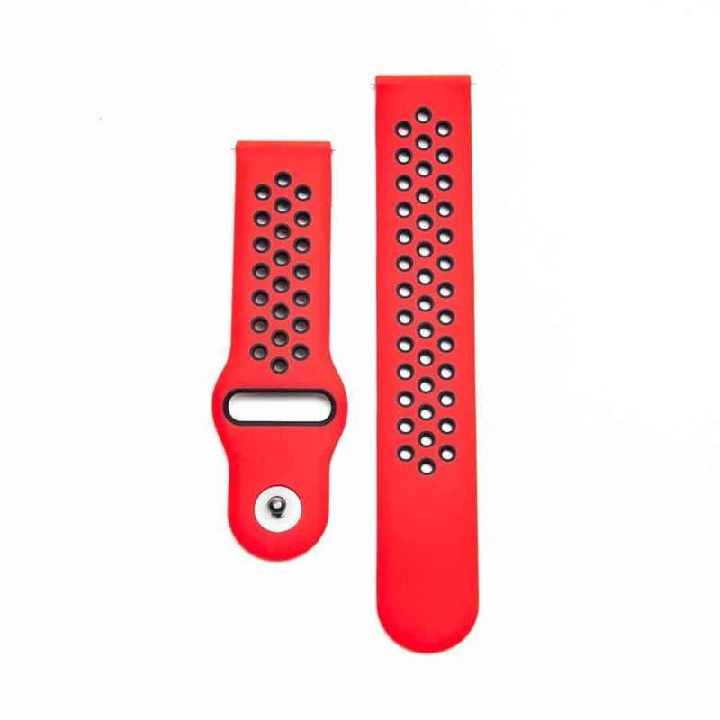 20mm Silicone Strap for Samsung Gear Sport SM-R600-Black &amp; Red