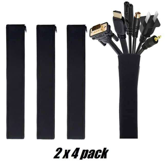 Home Office Electronic Cable Management Sleeve Organiser 8 Set
