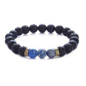 Aromatherapy Lava Stone Essential Oil Diffuser Bracelet-Blue Regalite